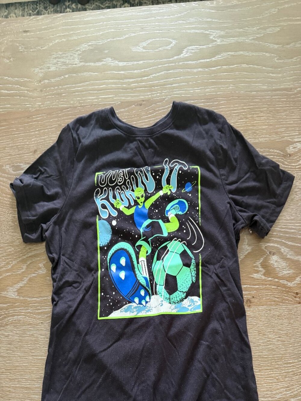 Boys Tek Gear black soccer short sleeve shirt t-shirt tee top size XL 18/20